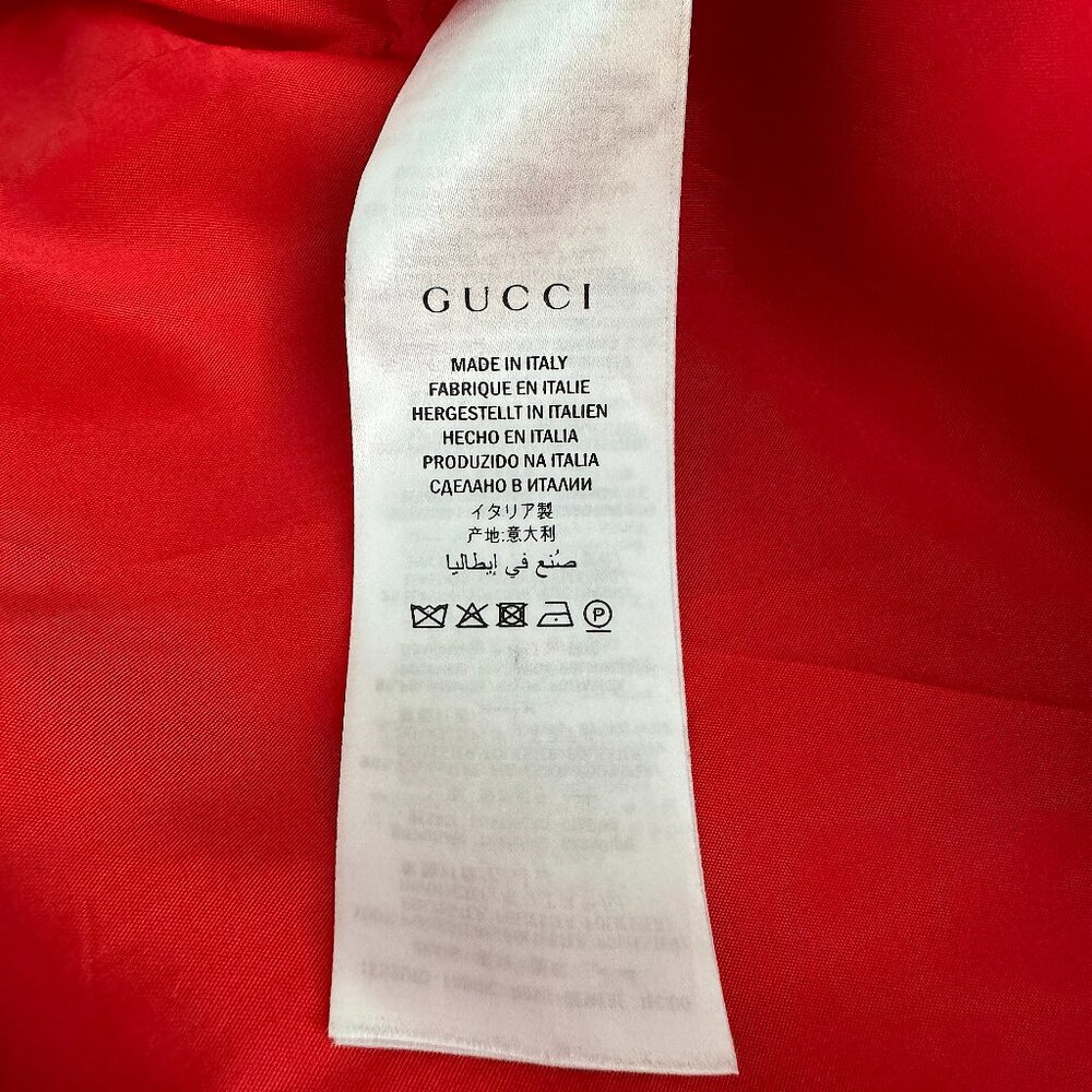 Gucci Red Mesh & Satin Magnetismo Stripe Trimmed Zip Front Hooded Jacket - Picture 11 of 14